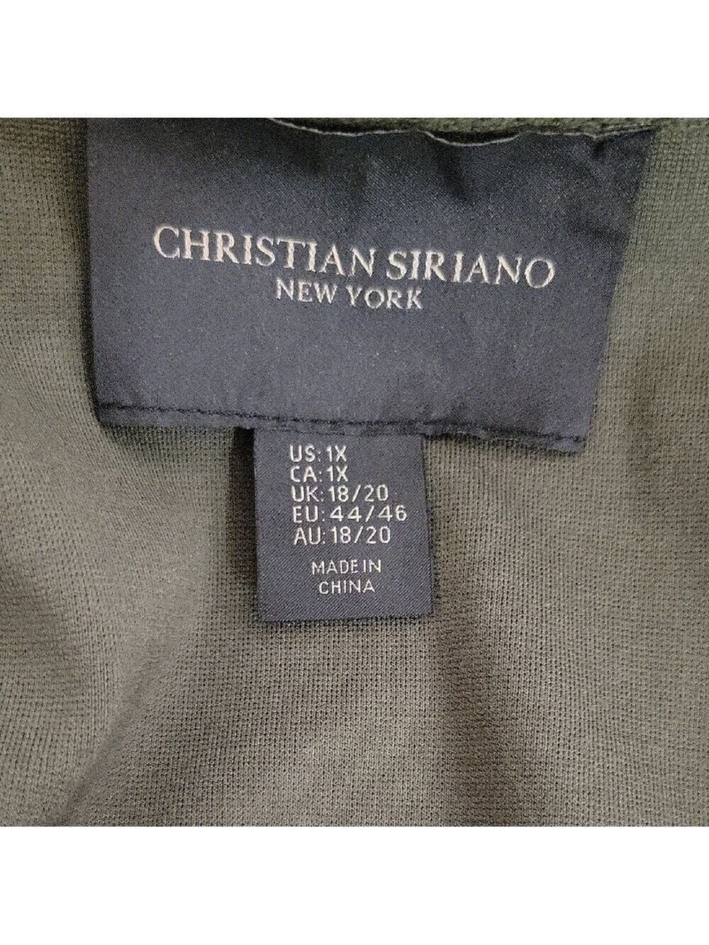 Christian Siriano Green Utility Jacket Hood 1X - Picture 7 of 7